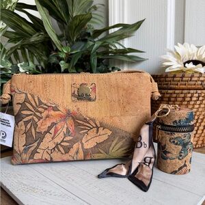 Cork Portugal Cork Crossbody Bag w/Cork Bag Charm - Natural Purse